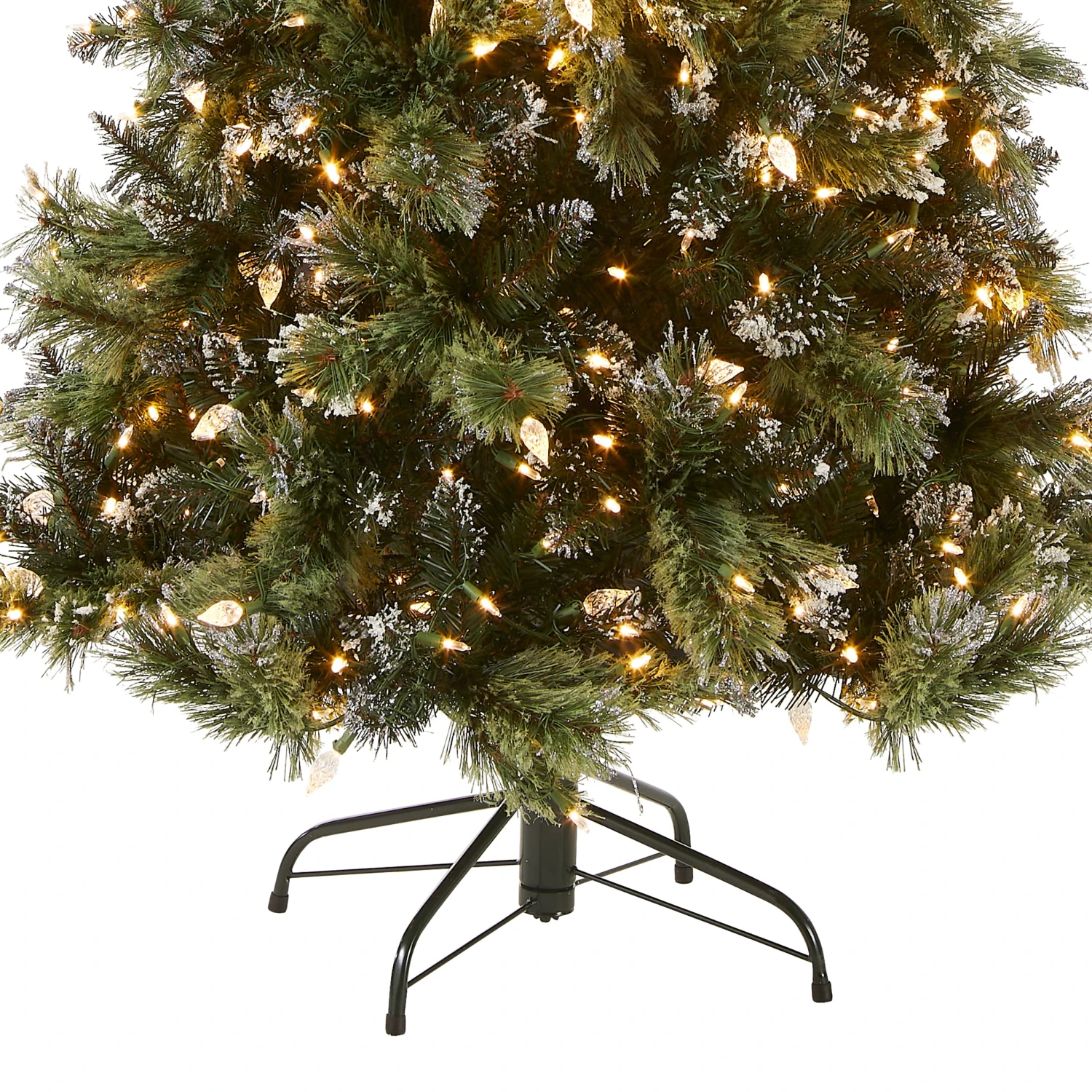 7.5 Ft. Pre-Lit Glittery Bristle Slim Tree With LED Lights 4 7.5 Ft. Pre-Lit Glittery Bristle Slim Tree With LED Lights - Image 4
