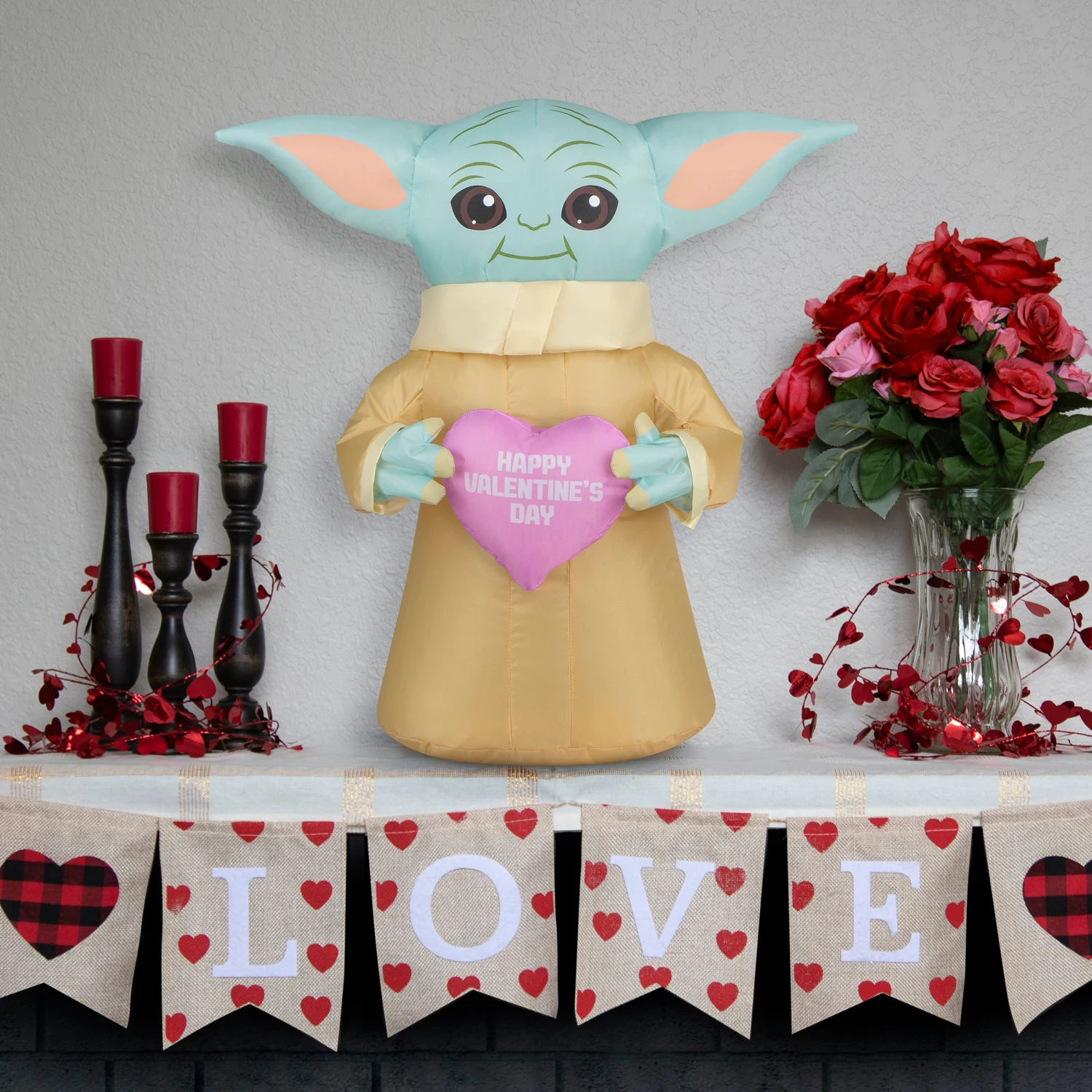 20 In. Valentine's Inflatable Baby Yoda 2 20 In. Valentine's Inflatable Baby Yoda - Image 2