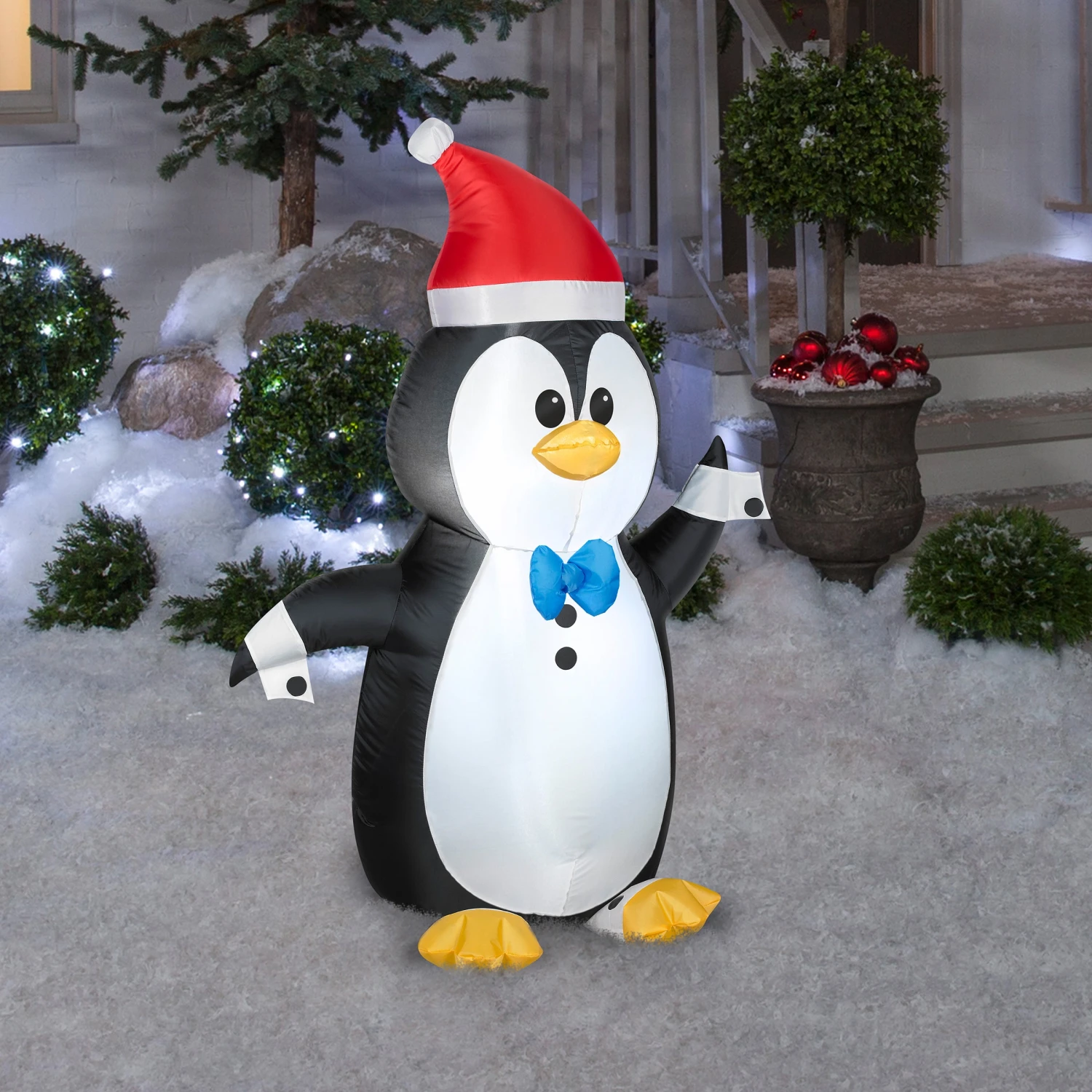 4 Ft. Inflatable Waving Penguin With LED Lights 2 4 Ft. Inflatable Waving Penguin With LED Lights - Image 2