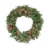 24 In. Pre-Lit Glistening Pine Wreath With LED Lights