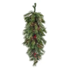 36 In. Pre-Lit Glistening Pine Teardrop With LED Lights