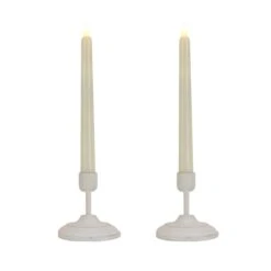 HGTV Home Collection Flameless Heritage Candle Pair, White Base