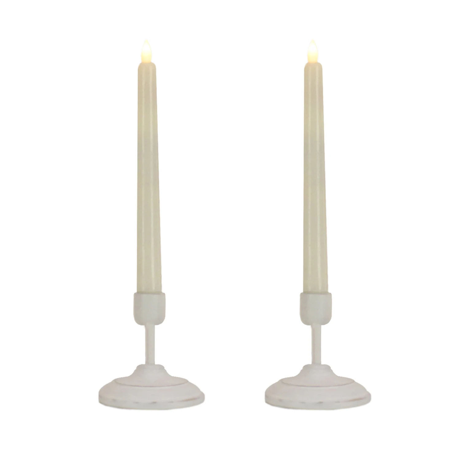HGTV Home Collection Flameless Heritage Candle Pair, White Base 1 HGTV Home Collection Flameless Heritage Candle Pair, White Base