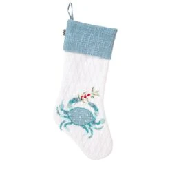20 In. HGTV Home Collection Embroidered Blue Crab Stocking