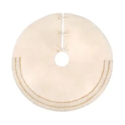 52 In. HGTV Home Collection Fringe Detail Tree Skirt, Off White