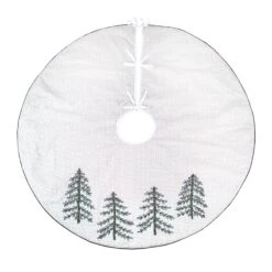 52 In. HGTV Home Collection Embroidered Evergreens Tree Skirt