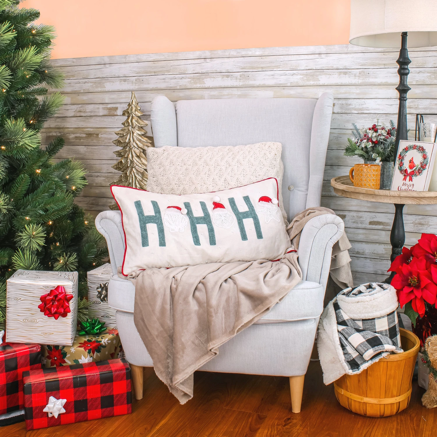 14 In. By 26 In. HGTV HO HO HO Pillow With Embroidery 2 14 In. By 26 In. HGTV HO HO HO Pillow With Embroidery - Image 2