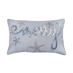 14 In By 22 In. Coastal Merry Embroidered Pillow, Blue, Silver 10 14 In By 22 In. Coastal Merry Embroidered Pillow, Blue, Silver -Christmas Trees Sales HGT93 TCC25688A e967a30b 4865 472e 9636 0fc70fdc13cc