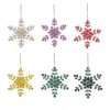 6-Piece HGTV Home Collection Beaded Snowflake Ornaments