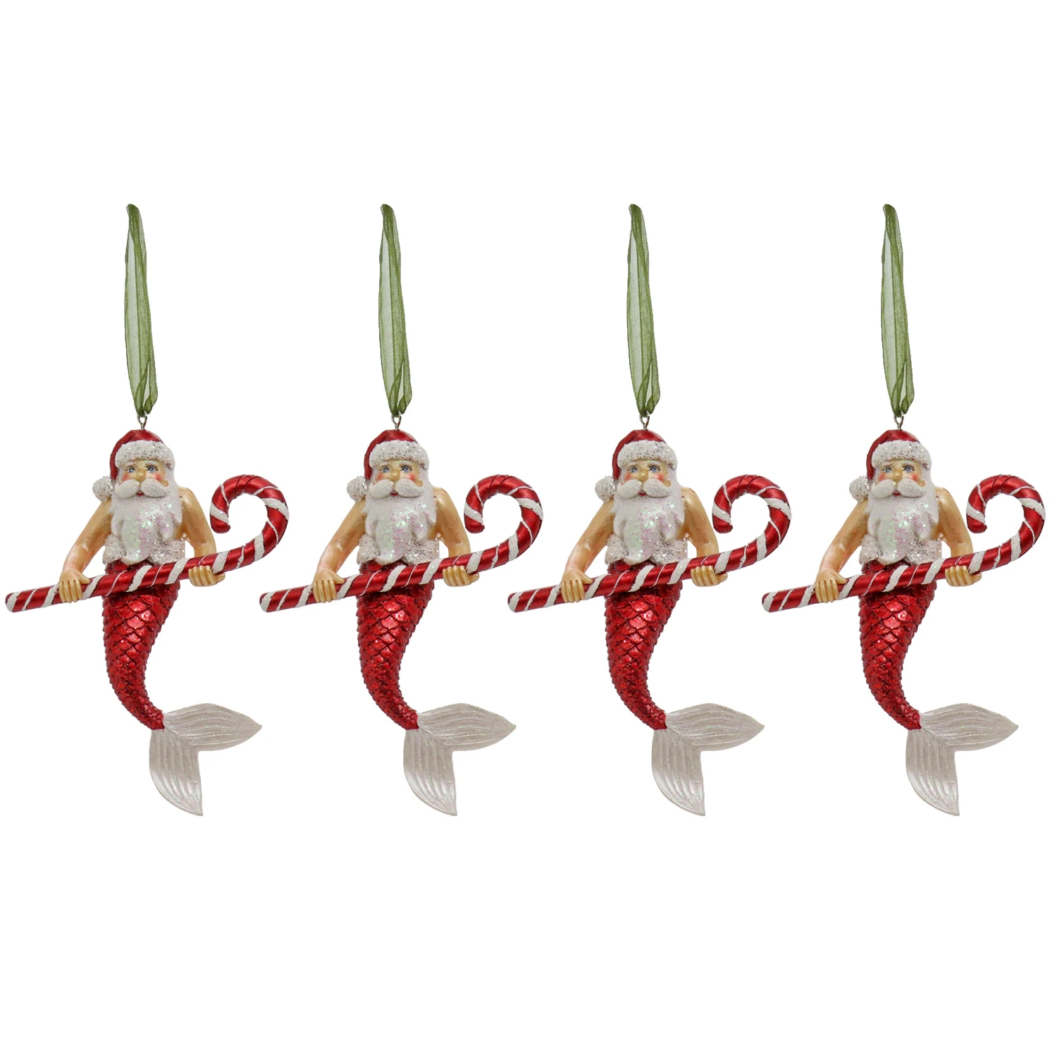 4-Piece HGTV Home Collection Santa Merman Ornaments 1 4-Piece HGTV Home Collection Santa Merman Ornaments