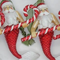 4-Piece HGTV Home Collection Santa Merman Ornaments 8 4-Piece HGTV Home Collection Santa Merman Ornaments -Christmas Trees Sales HGTAH63 AG2279A 3