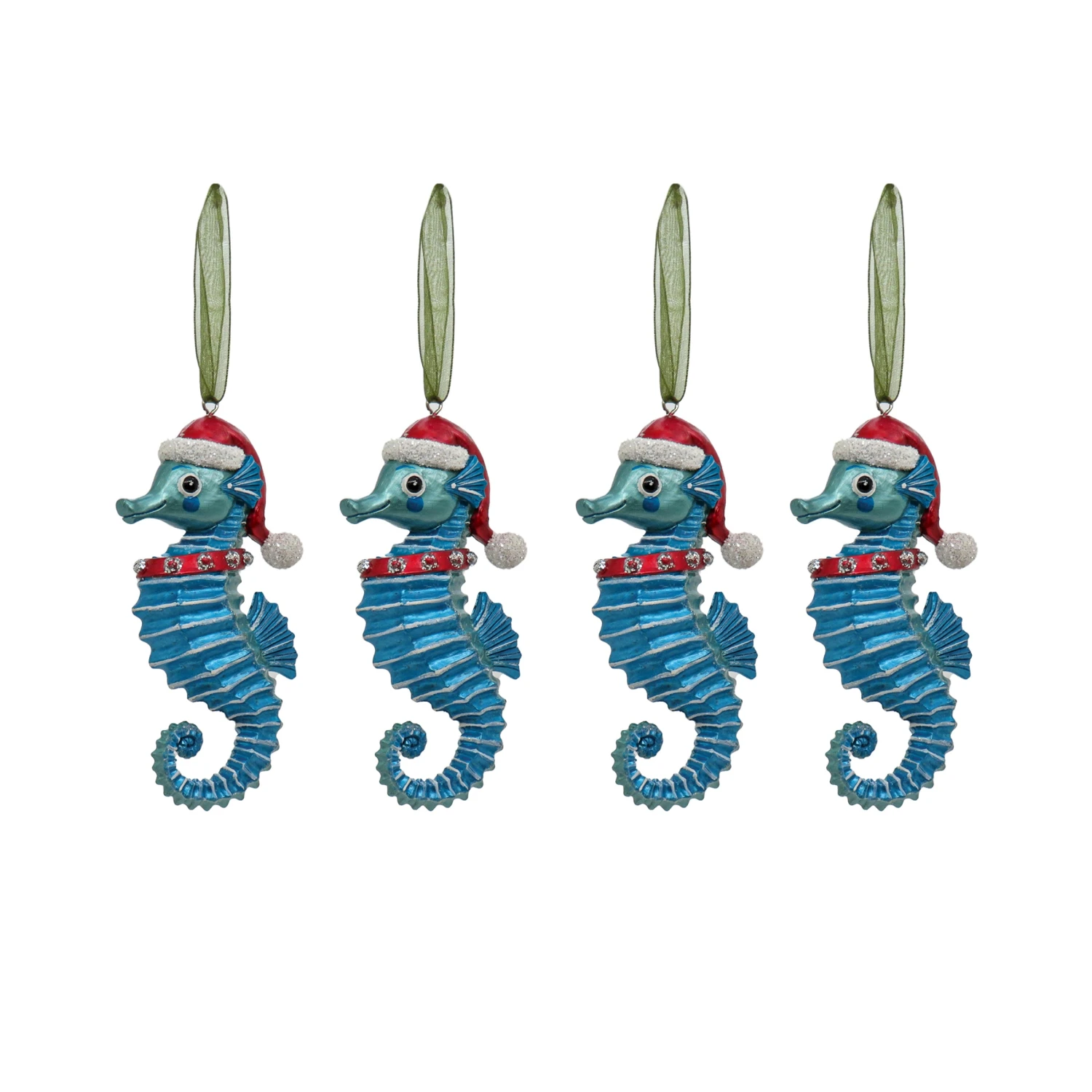4-Piece HGTV Home Collection Teal Seahorse Ornaments 1 4-Piece HGTV Home Collection Teal Seahorse Ornaments