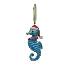 4-Piece HGTV Home Collection Teal Seahorse Ornaments 10 4-Piece HGTV Home Collection Teal Seahorse Ornaments -Christmas Trees Sales HGTAH63 AG2280A 5