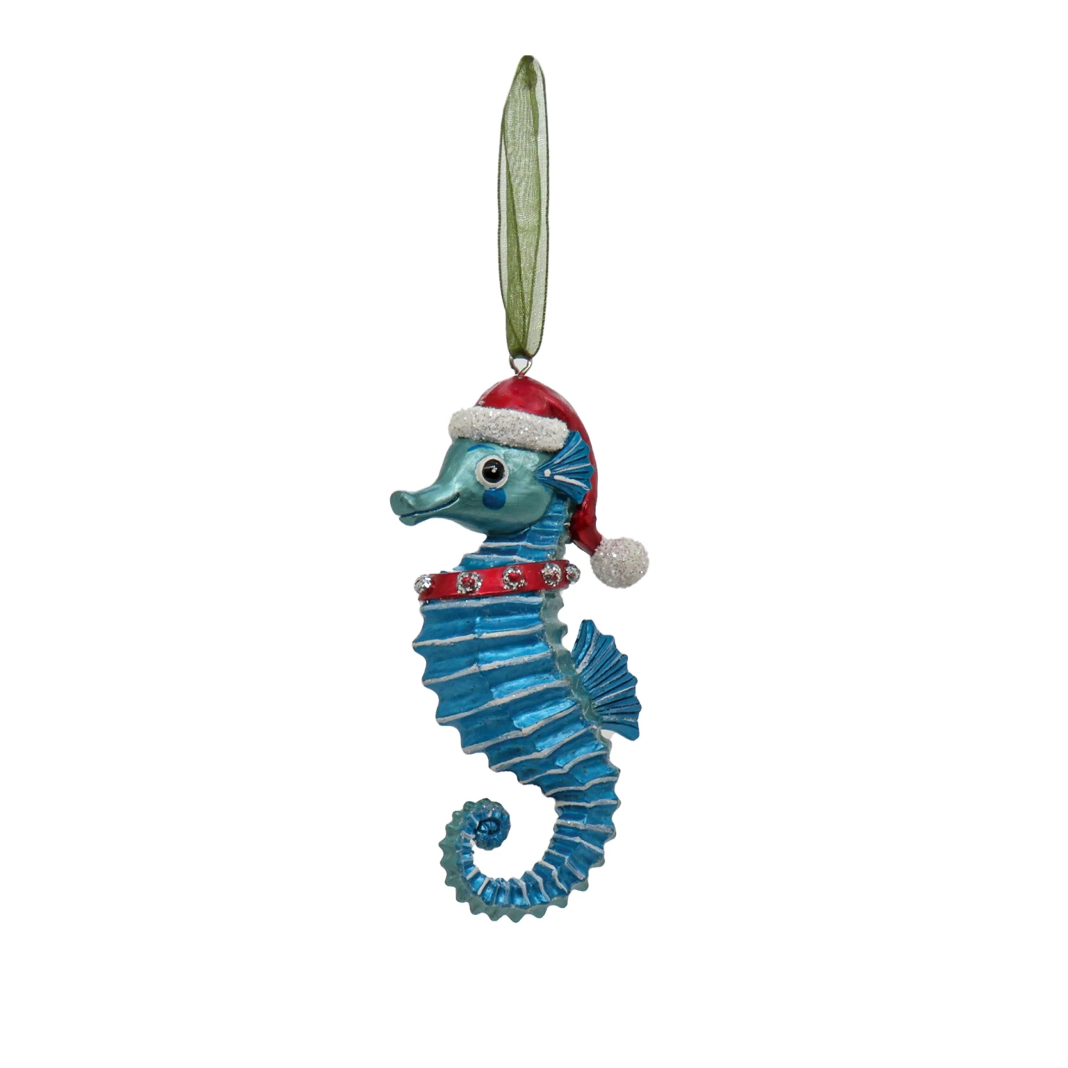 4-Piece HGTV Home Collection Teal Seahorse Ornaments 5 4-Piece HGTV Home Collection Teal Seahorse Ornaments - Image 5