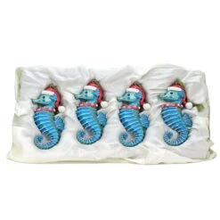 4-Piece HGTV Home Collection Teal Seahorse Ornaments 11 4-Piece HGTV Home Collection Teal Seahorse Ornaments -Christmas Trees Sales HGTAH63 AG2280A 6