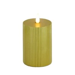 3 In. By 7 In. HGTV Home Collection Flameless Georgetown Pillar Candle, Gold