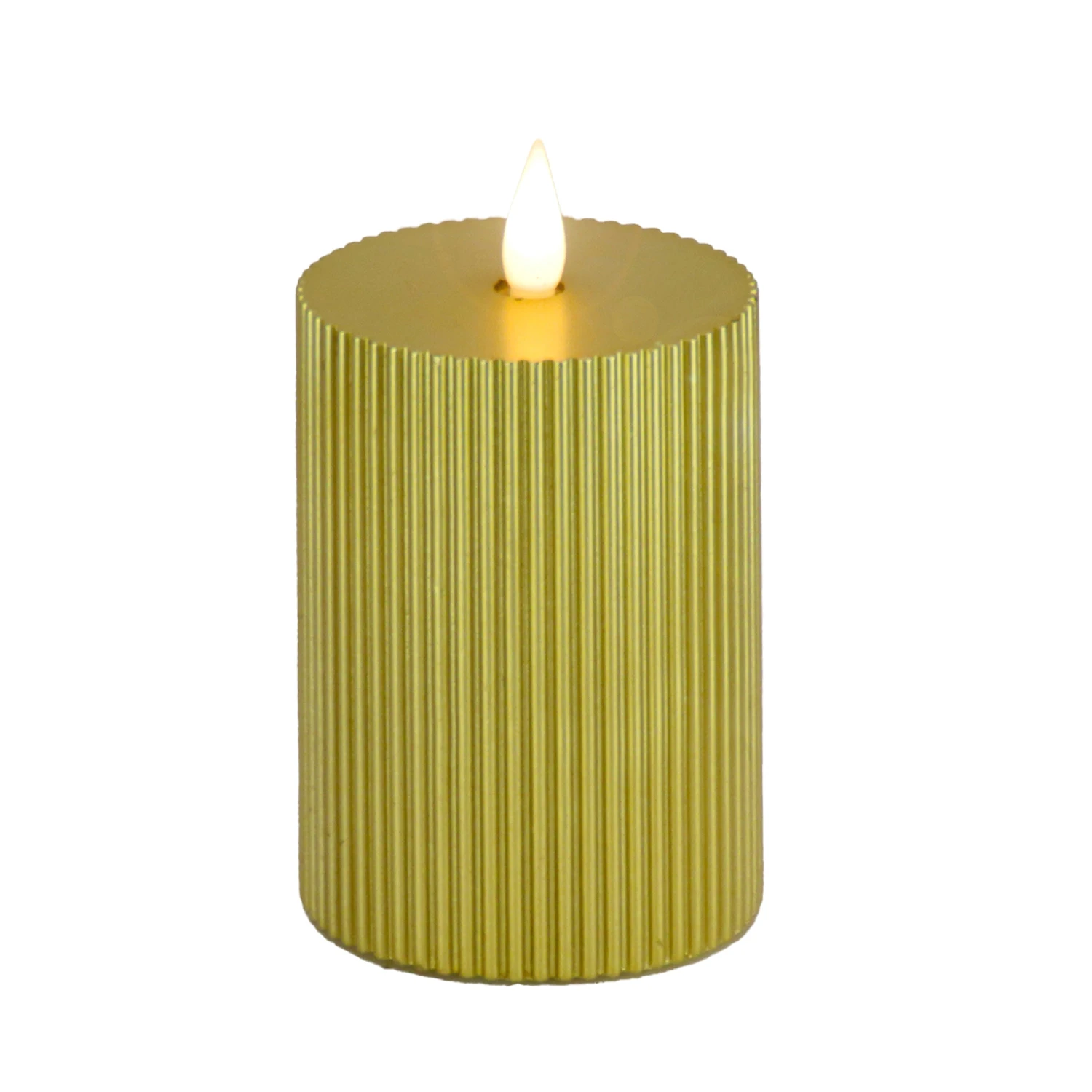 4 In. By 8 In. HGTV Home Collection Flameless Georgetown Pillar Candle, Gold 1 4 In. By 8 In. HGTV Home Collection Flameless Georgetown Pillar Candle, Gold