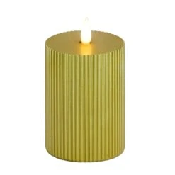 4 In. By 10 In. HGTV Home Collection Flameless Georgetown Pillar Candle, Gold