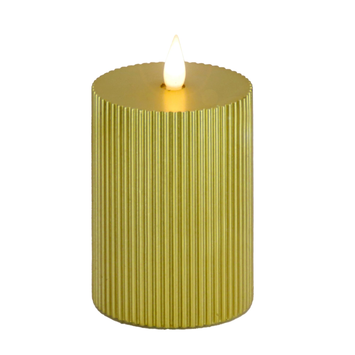 4 In. By 10 In. HGTV Home Collection Flameless Georgetown Pillar Candle, Gold 1 4 In. By 10 In. HGTV Home Collection Flameless Georgetown Pillar Candle, Gold