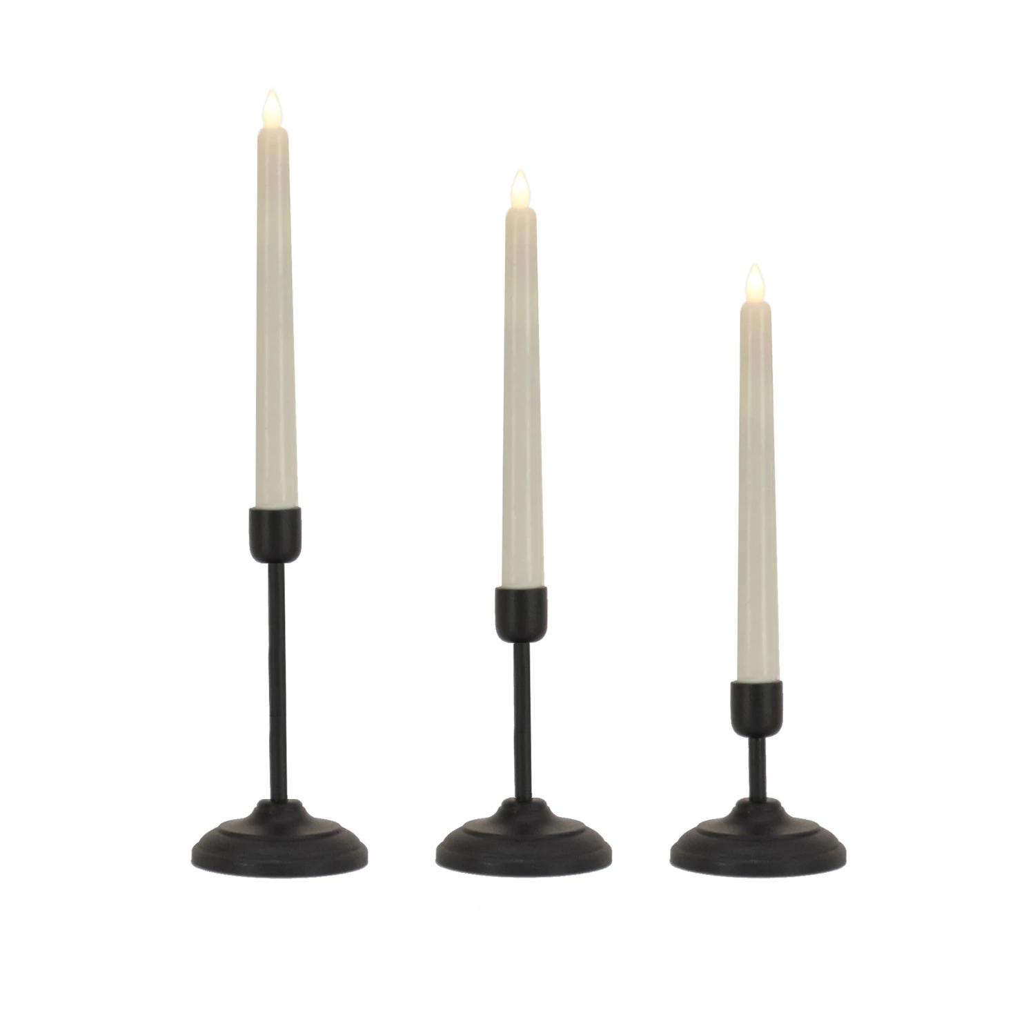 HGTV Home Collection Flameless Heritage Candle Set, Black Base 1 HGTV Home Collection Flameless Heritage Candle Set, Black Base