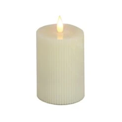3 In. By 7 In. HGTV Home Collection Flameless Georgetown Pillar Candle, Ivory