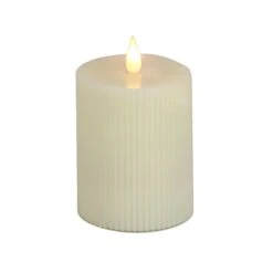 4 In. By 6 In. HGTV Home Collection Flameless Georgetown Pillar Candle, Ivory