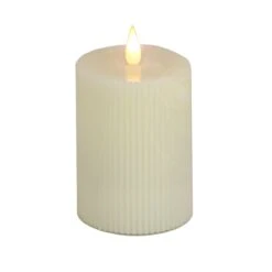 4 In. By 8 In. HGTV Home Collection Flameless Georgetown Pillar Candle, Ivory