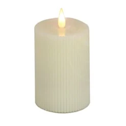 4 In. By 10 In. HGTV Home Collection Flameless Georgetown Pillar Candle, Ivory