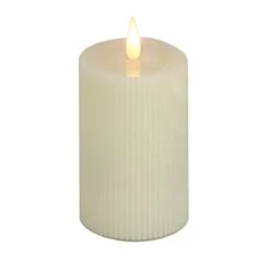 5 In. By 7 In. HGTV Home Collection Flameless Georgetown Pillar Candle, Ivory
