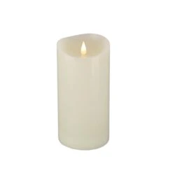 4 In. By 8 In. HGTV Home Collection Flameless Heritage Pillar Candle, Ivory