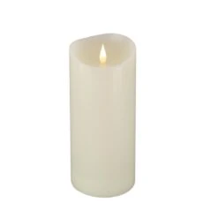 4 In. By 10 In. HGTV Home Collection Flameless Heritage Pillar Candle, Ivory