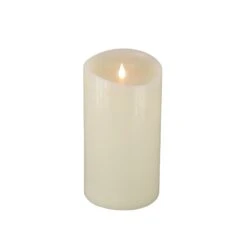 5 In. By 9in. HGTV Home Collection Flameless Heritage Pillar Candle, Ivory