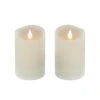 2 In. By 5 In. HGTV Home Collection Flameless Heritage Pillar Candle Pair, Ivory