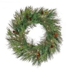 28 In. Pre-Lit HGTV Home Collection Black Tie Cedar Wreath