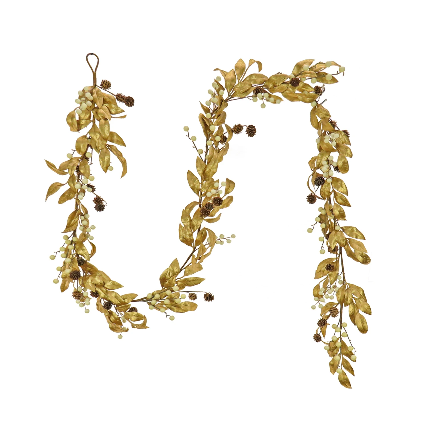 9 Ft. HGTV Home Collection Metallic Gold Laurel Garland 1 9 Ft. HGTV Home Collection Metallic Gold Laurel Garland