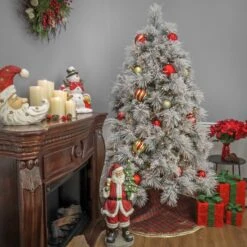 6.5 Ft. Pre-Lit Flocked Bavarian Pine Tree 14 6.5 Ft. Pre-Lit Flocked Bavarian Pine Tree -Christmas Trees Sales HGTFB13 300P 65 Deco