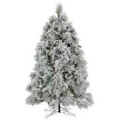 7.5 Ft. Pre-Lit Flocked Bavarian Pine Tree