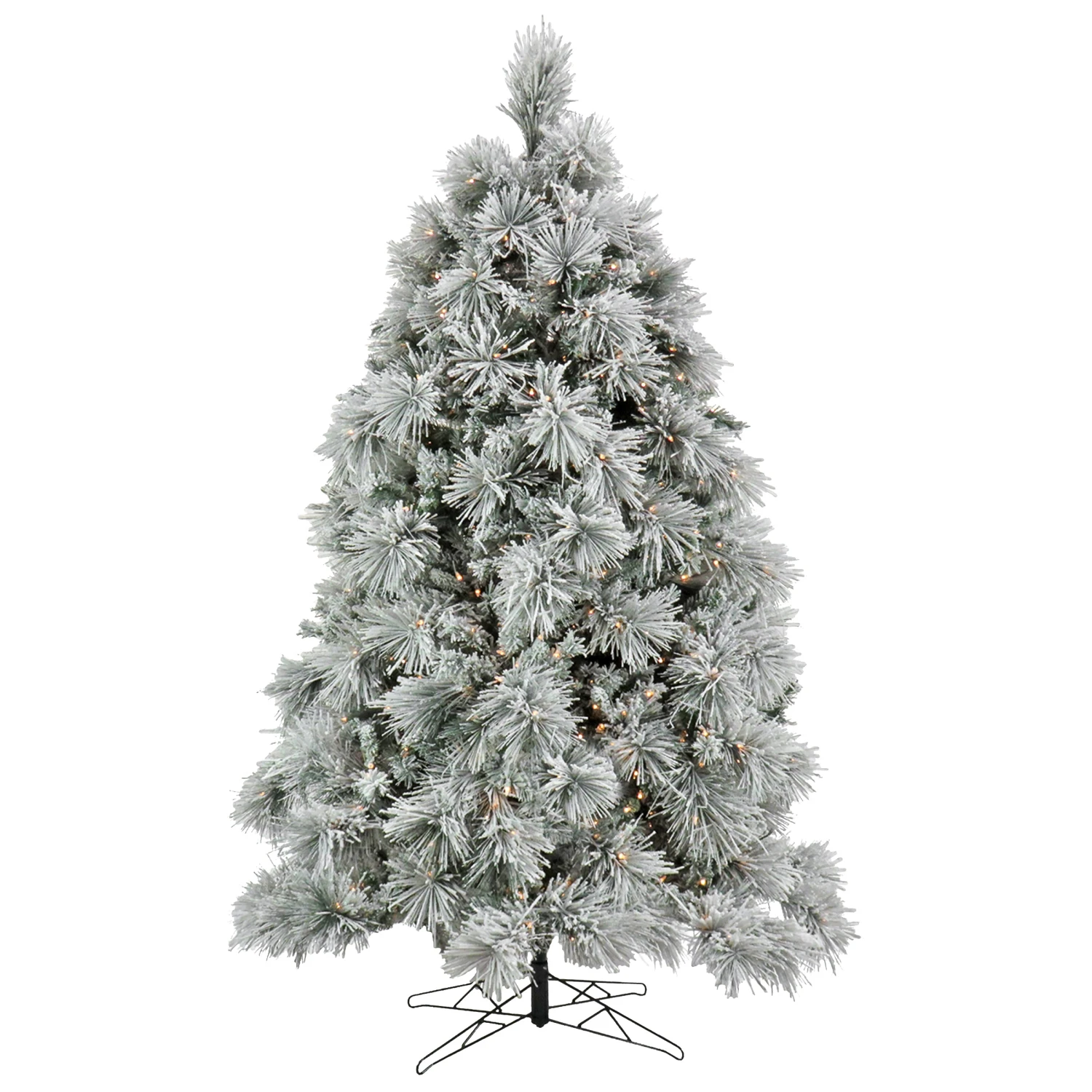 7.5 Ft. Pre-Lit Flocked Bavarian Pine Tree 1 7.5 Ft. Pre-Lit Flocked Bavarian Pine Tree
