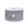 3 In. HGTV Home Collection Dupioni Button Ribbon, Silver