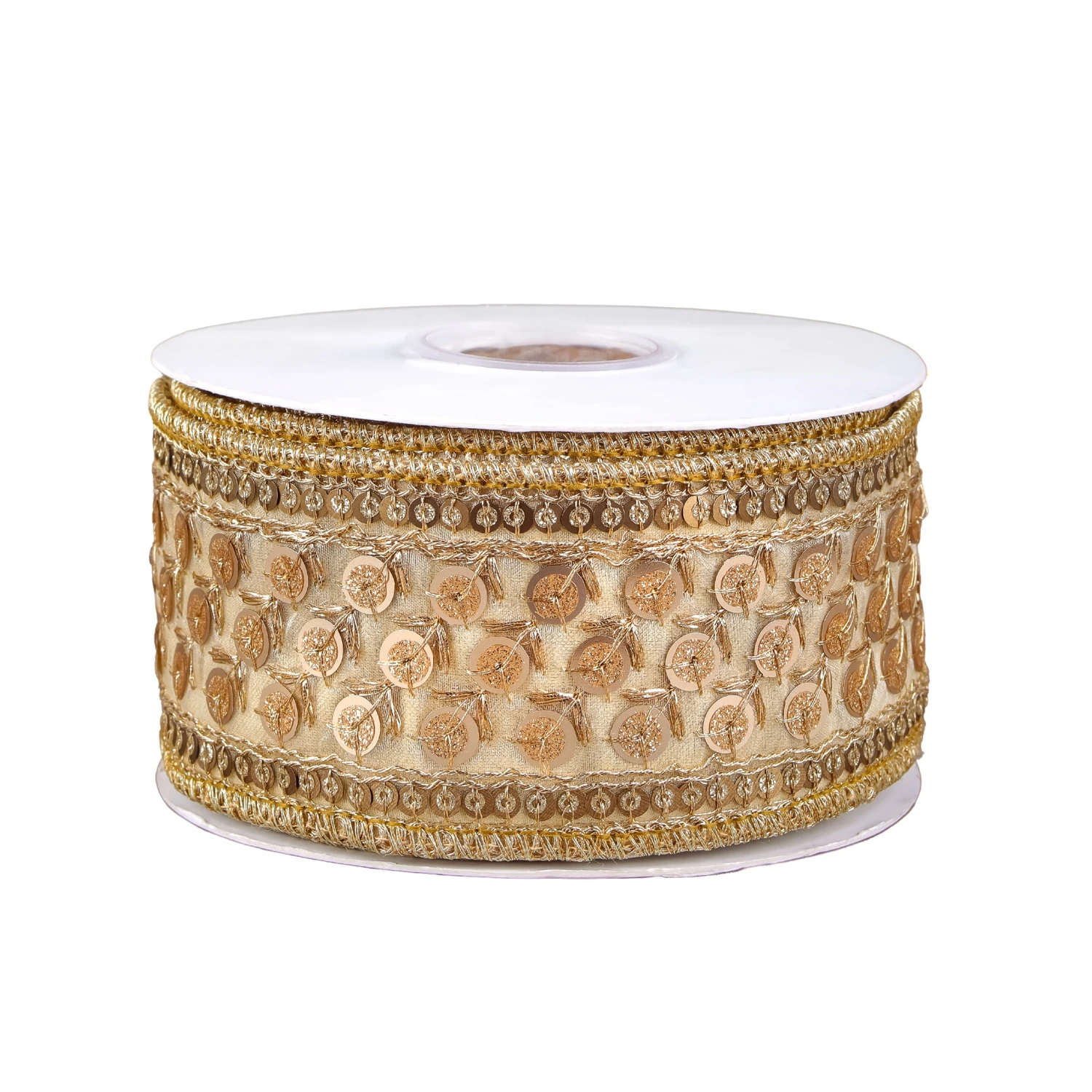 2.5 In. HGTV Home Collection Dupioni Gold Beaded Ribbon 1 2.5 In. HGTV Home Collection Dupioni Gold Beaded Ribbon