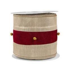 3 In. HGTV Home Collection Double-Fused Sleigh Bell Ribbon