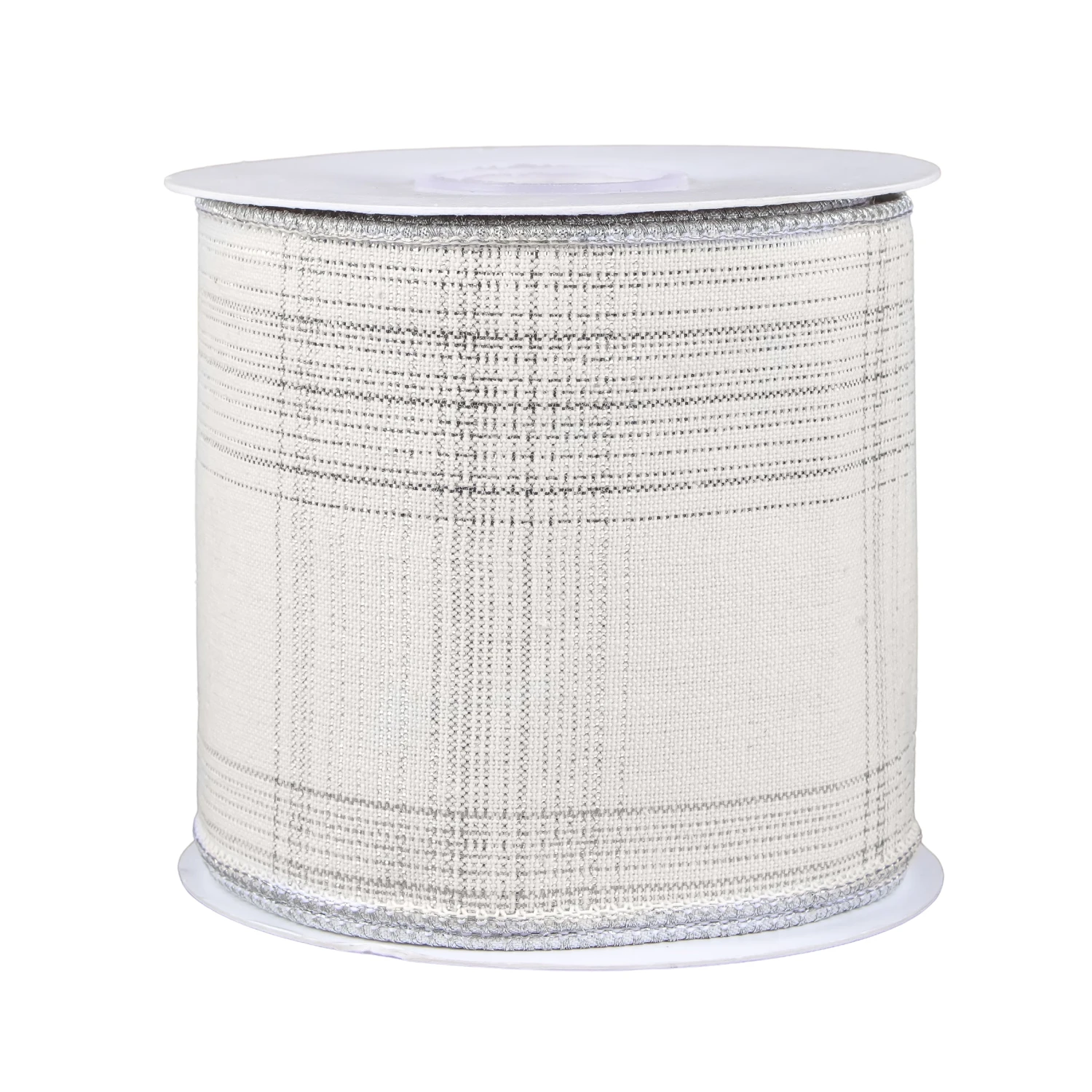3 In. HGTV Home Collection Double-Fused Silver Plaid Ribbon 1 3 In. HGTV Home Collection Double-Fused Silver Plaid Ribbon