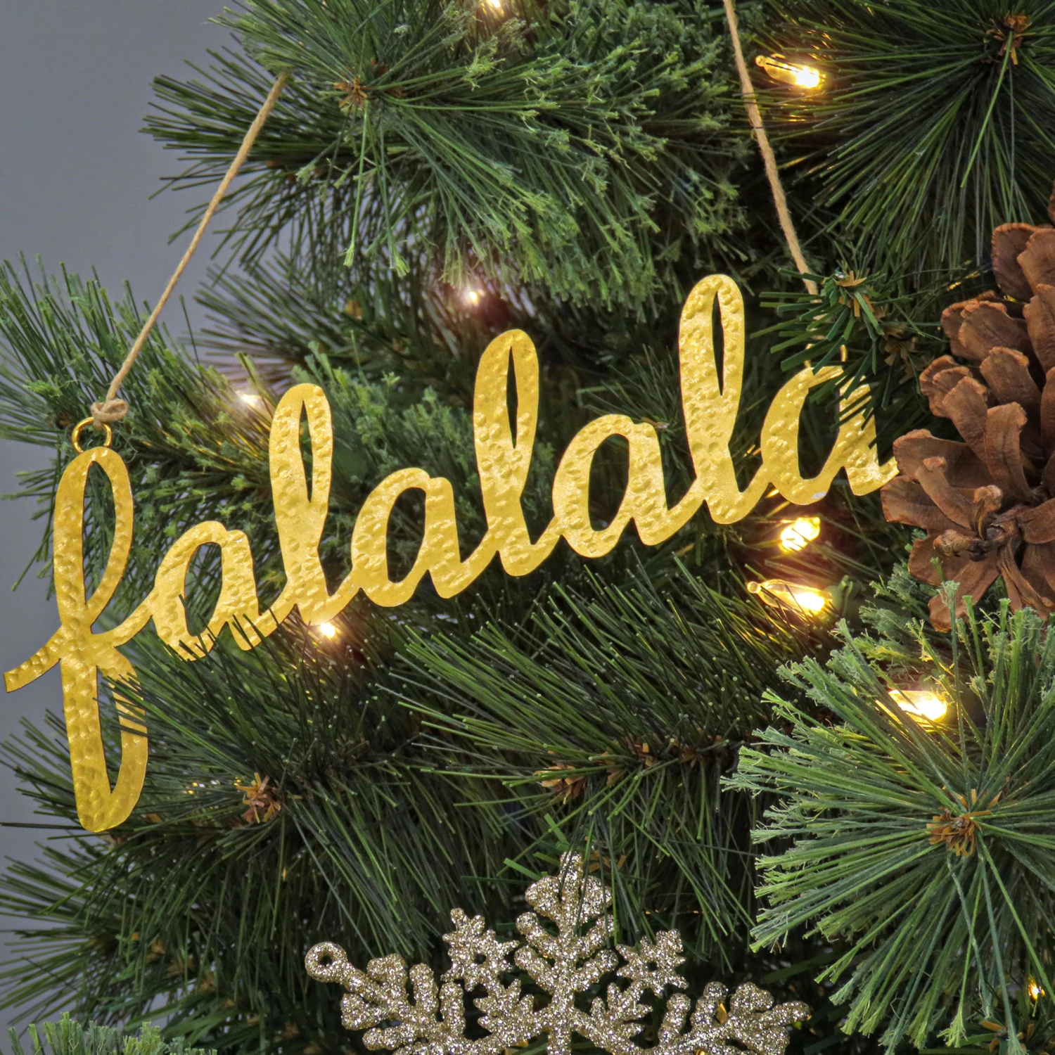 9 In. HGTV Home Collection Falalala Metal Ornament Set 2 9 In. HGTV Home Collection Falalala Metal Ornament Set - Image 2