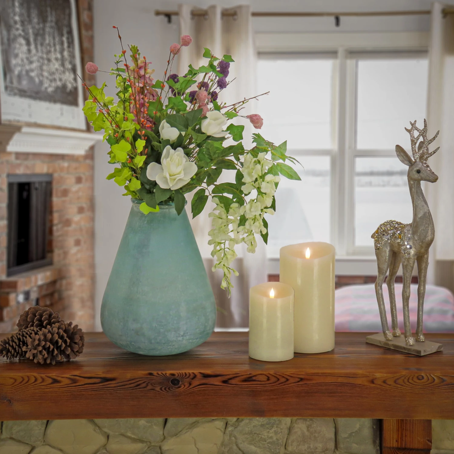 13 In. HGTV Home Collection Buried Vase, Turquoise 2 13 In. HGTV Home Collection Buried Vase, Turquoise - Image 2