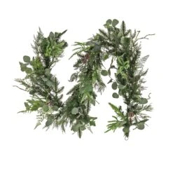 6 Ft. Pre-Lit HGTV Home Collection Winter Garden Garland With LED Lights