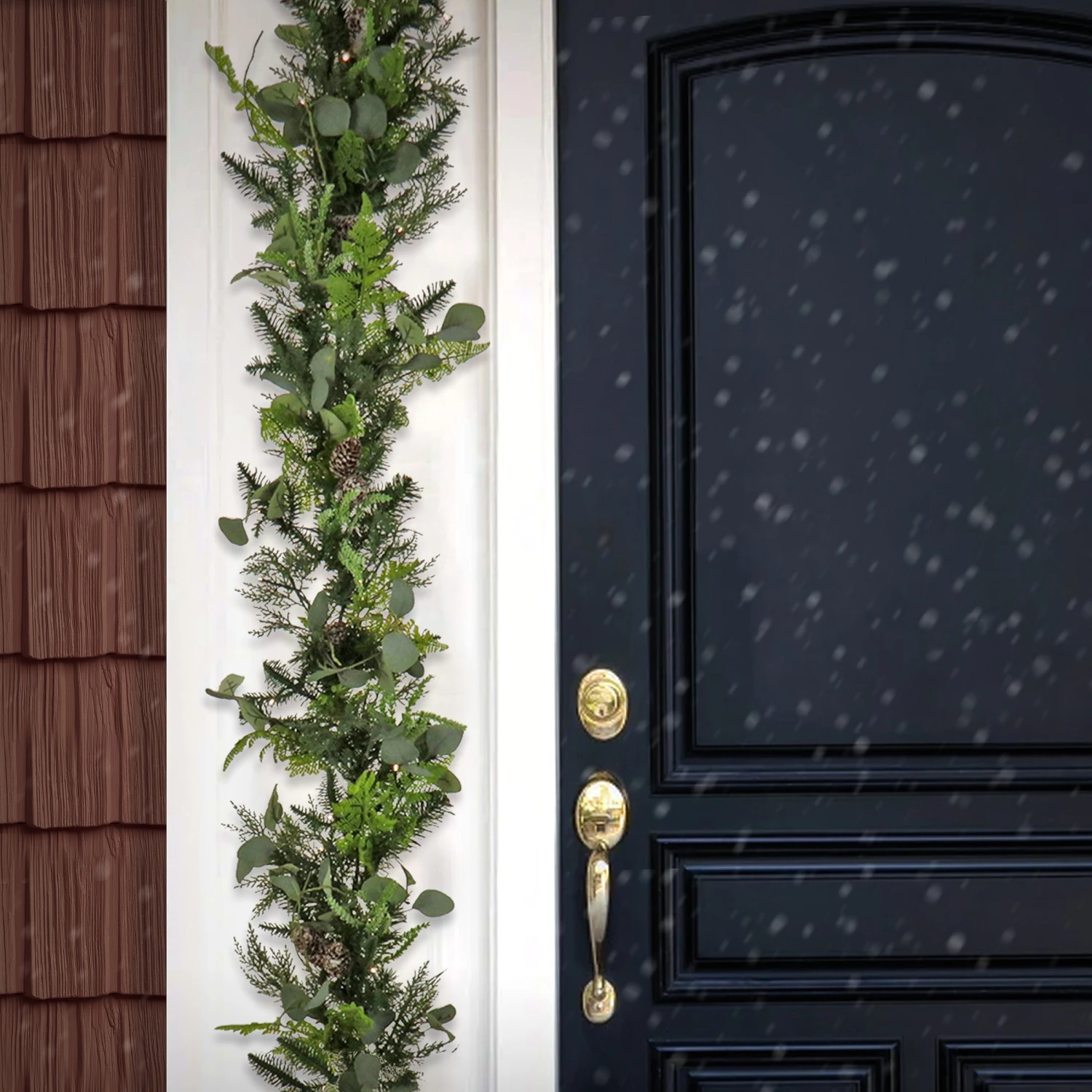 6 Ft. Pre-Lit HGTV Home Collection Winter Garden Garland With LED Lights 2 6 Ft. Pre-Lit HGTV Home Collection Winter Garden Garland With LED Lights - Image 2