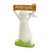 11 In. Easter Bunny Figure Holding "Happy Easter" Sign Table Decoration