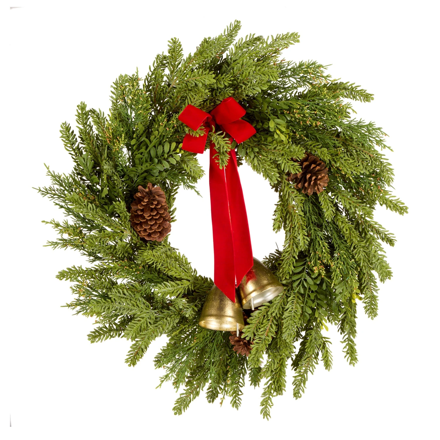 28 In. Christmas Bells Pine Wreath 3 28 In. Christmas Bells Pine Wreath - Image 3