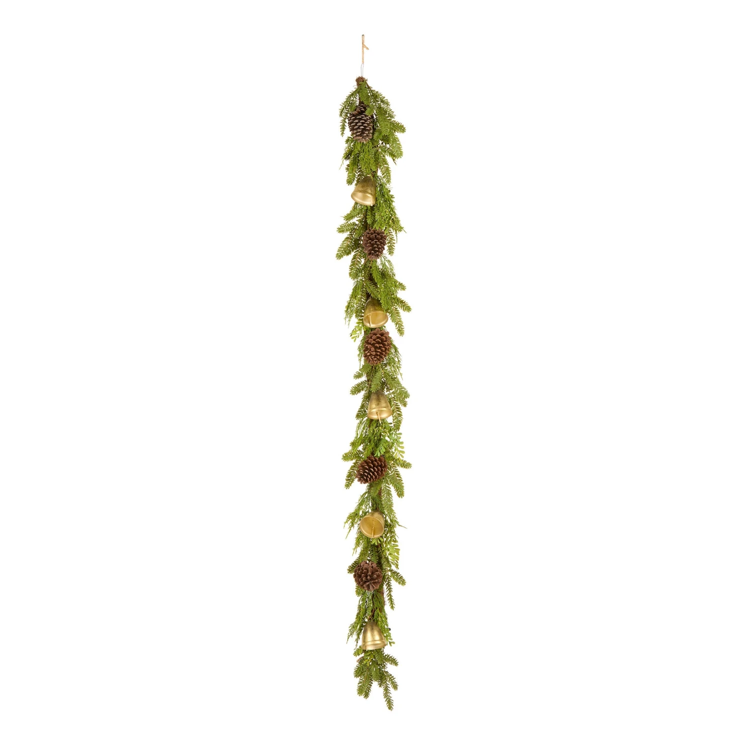 6 Ft. Christmas Bells Pine Garland 3 6 Ft. Christmas Bells Pine Garland - Image 3