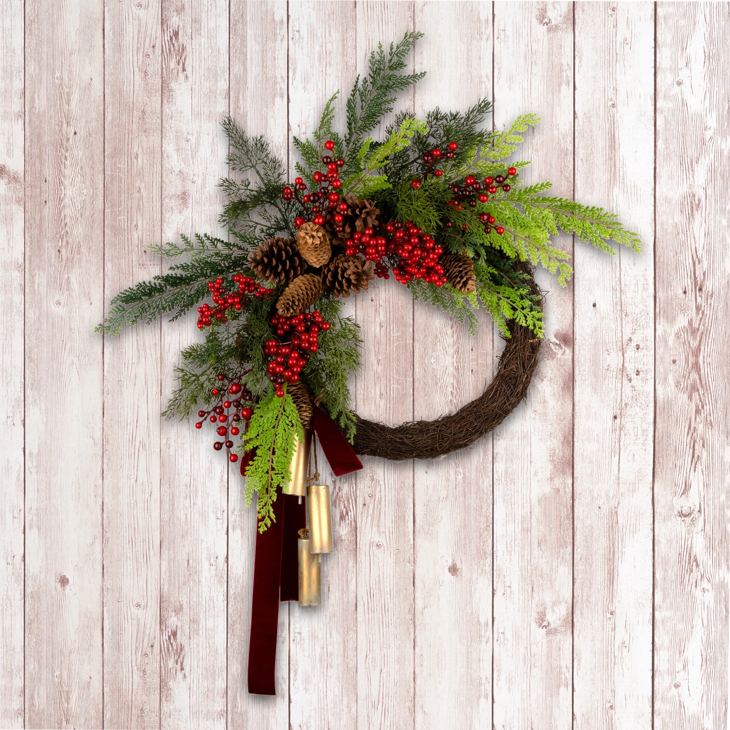 24 In. Christmas Joy Chimes Wreath 6 24 In. Christmas Joy Chimes Wreath - Image 6